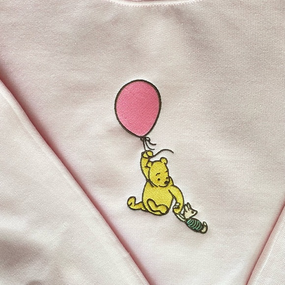 Winnie the Pooh Balloon Winter Embroidered Sweatshirt - Picture 2 of 3